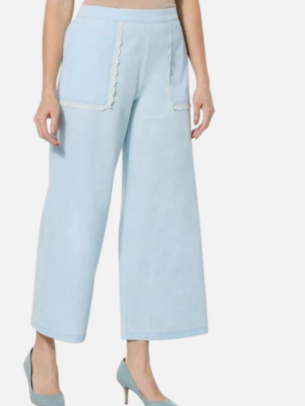 C Wonder by Christian Siriano Women's Shirting WideLeg Pant Subleached